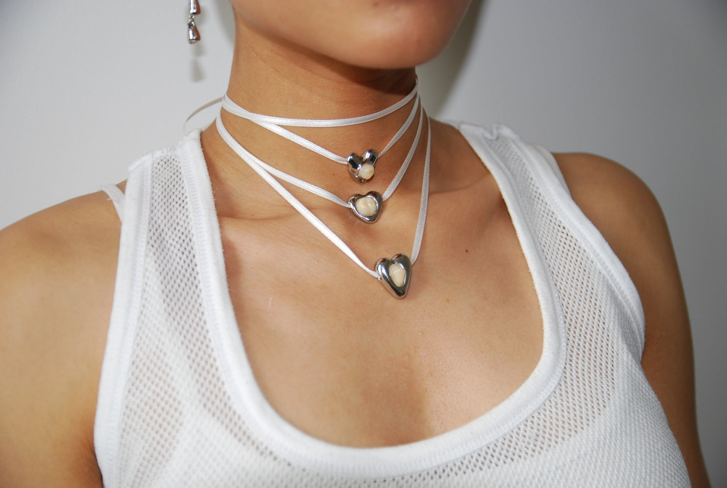Pendentif coeur - molaire sertie