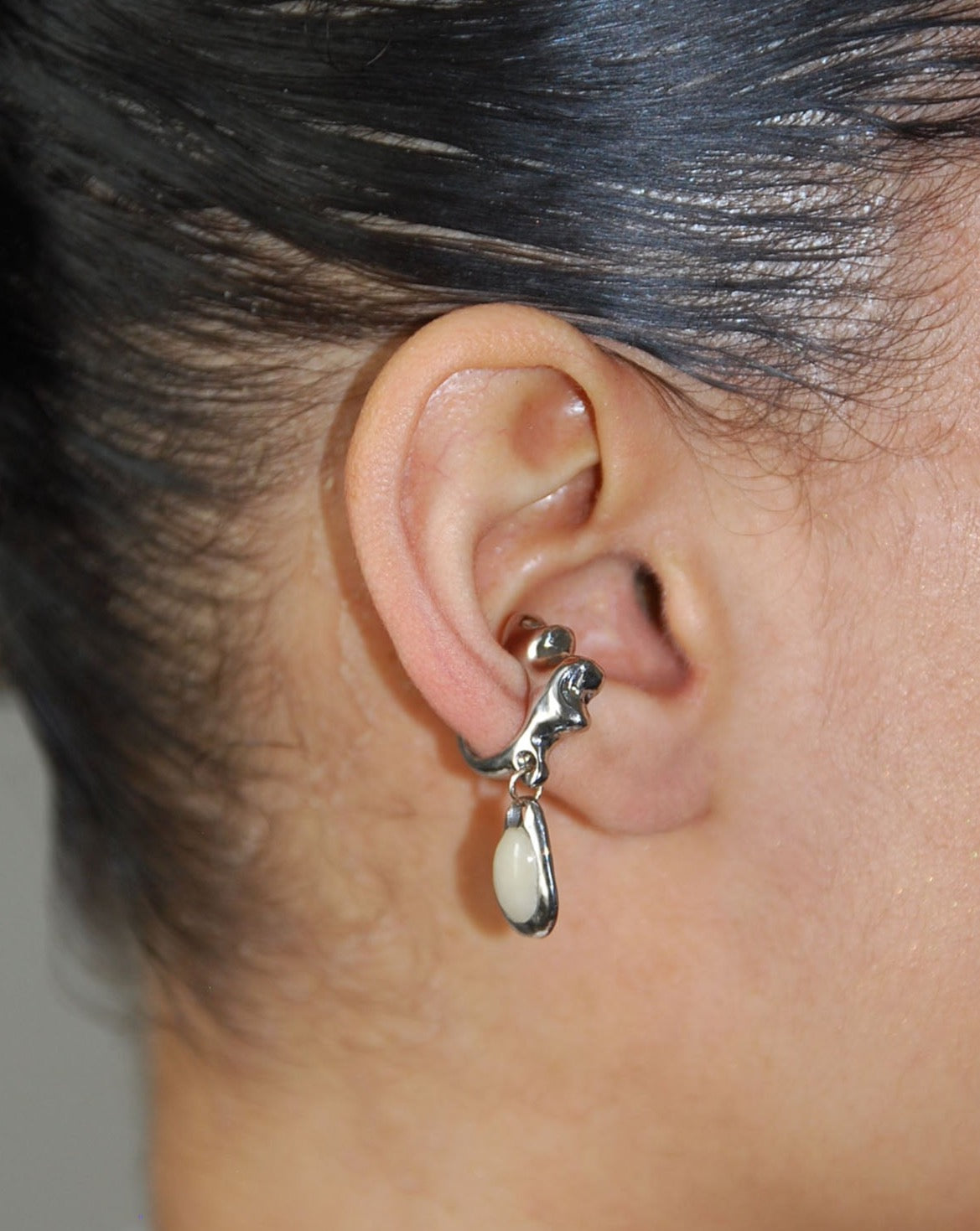Ear cuff double dentine - pendentif incisives central sertie